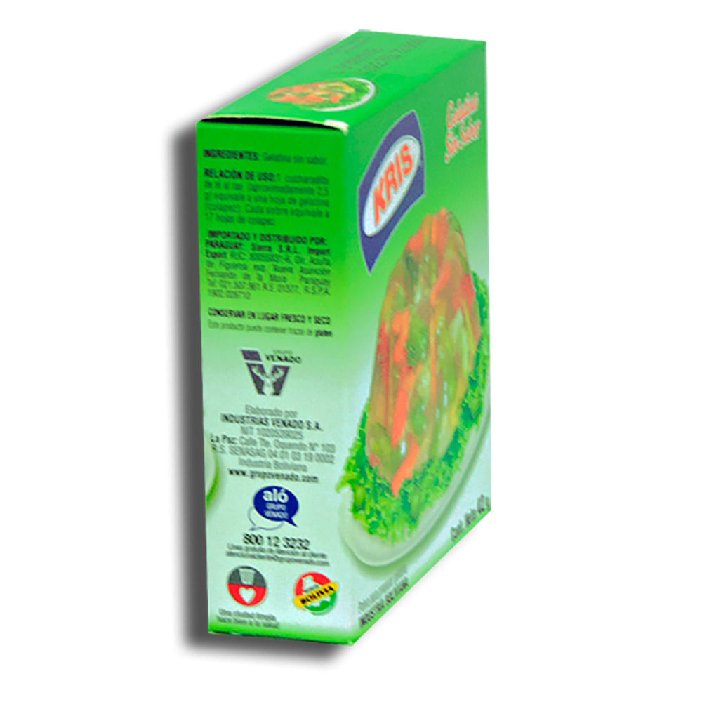 Gelatina sin Sabor Kris 42 Gr IC Norte